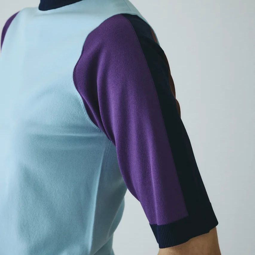 herin.cye カラーブロックフレアトップス HeRIN.CYE - 【残り一点】Color Block Knit Tops | ACRMTSM