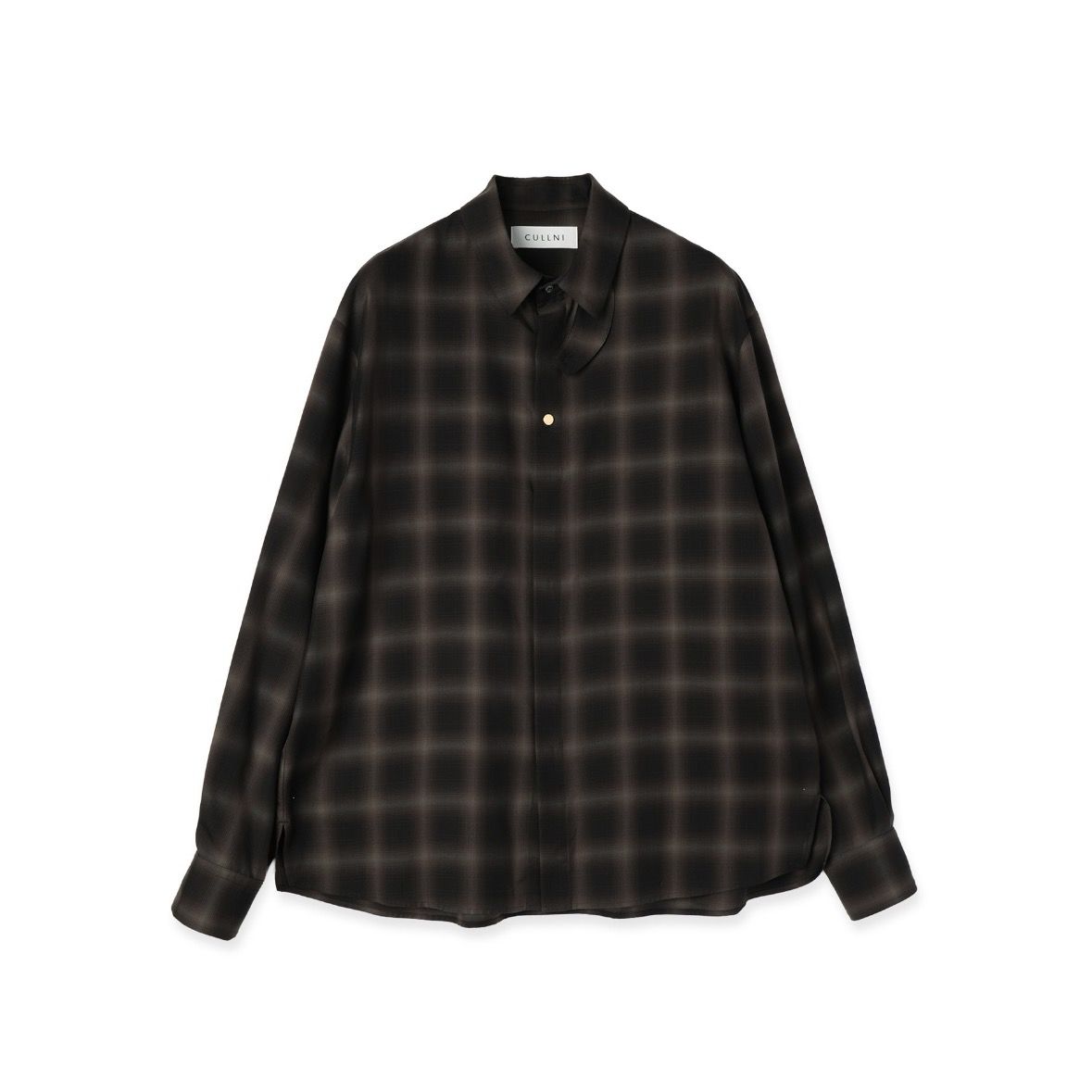 【残り一点】Ombre Check Chin Tab Long Sleeve Shirt