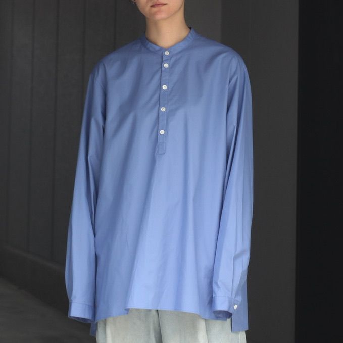 【残りわずか】Suvin Broad Band Collar Shirt - 04 (MEN_M)