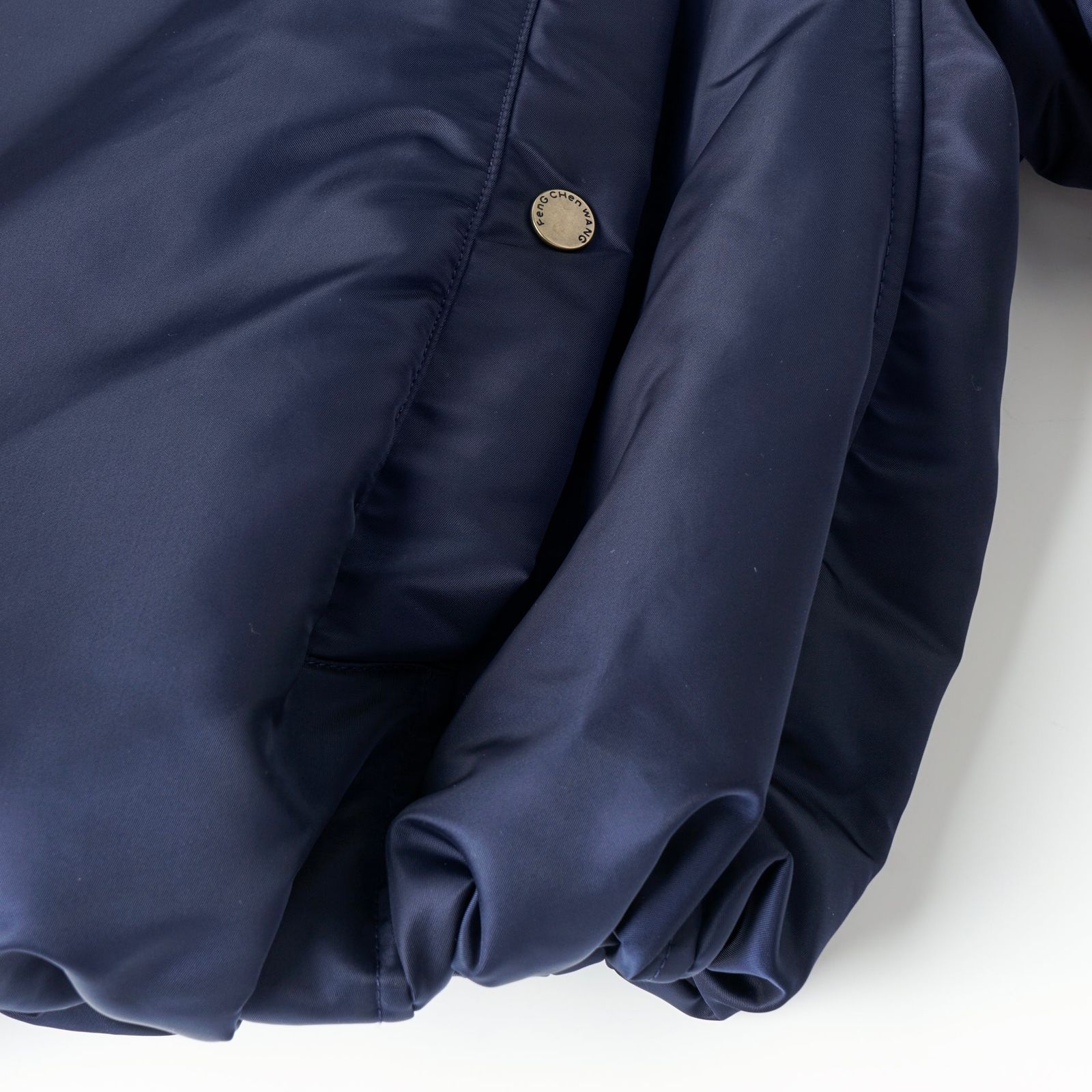 【残り一点】Navy Nylon Jacket with Faux Fur Collar
