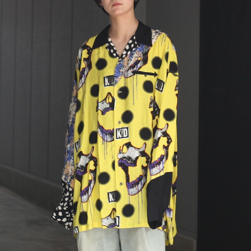 KIDILL - 【残り一点】Slash Open Collar Shirt(Girl Print