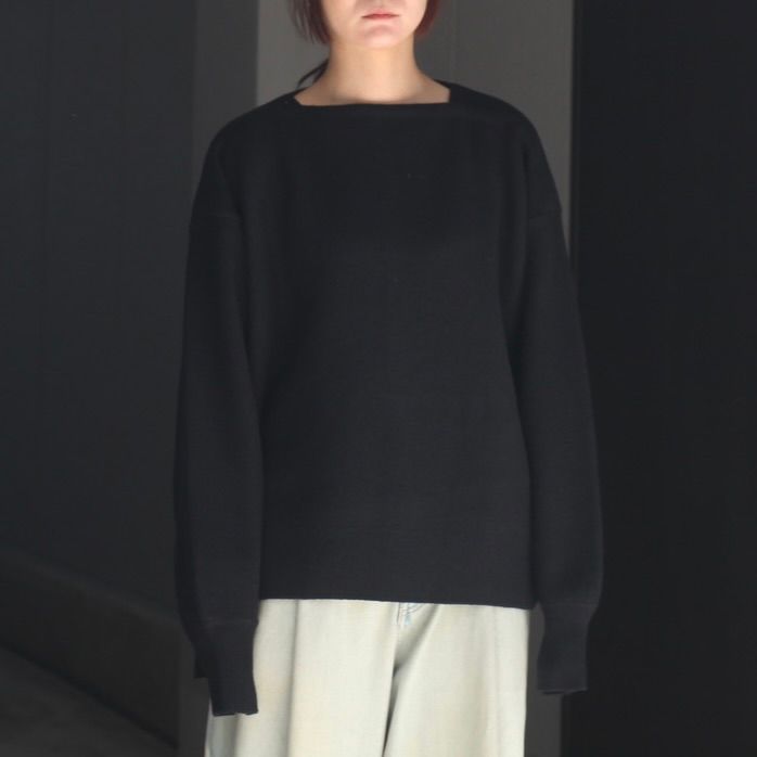 【残り一点】Extra Fine Wool Knit Boat Neck LS