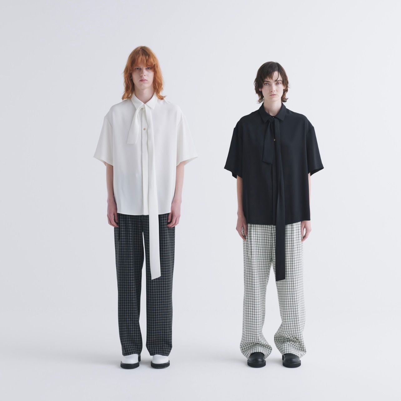 【残り一点】Broad Cloth Bow Tie Short Sleeve Shirt