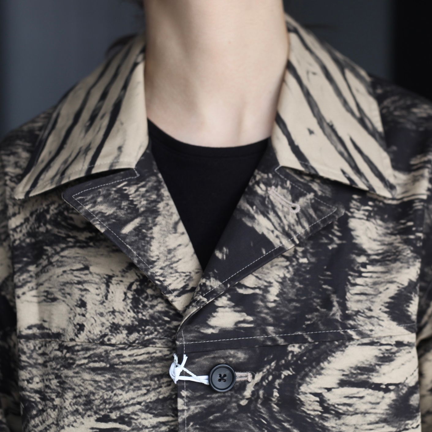 【残り一点】Photo Printed Cotton Gabardine Car Jacket