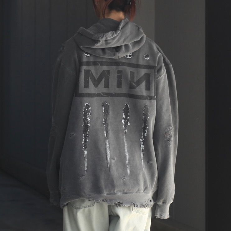 【残り一点】Bootleg Zip Up Hoodie With Damaged(SHINE)