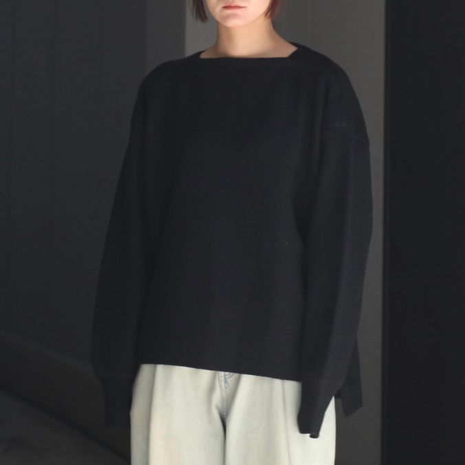 【残り一点】Extra Fine Wool Knit Boat Neck LS