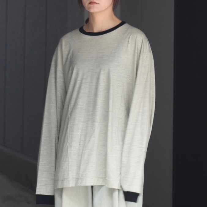 【残り一点】36G Wool Stripe L/S Tee