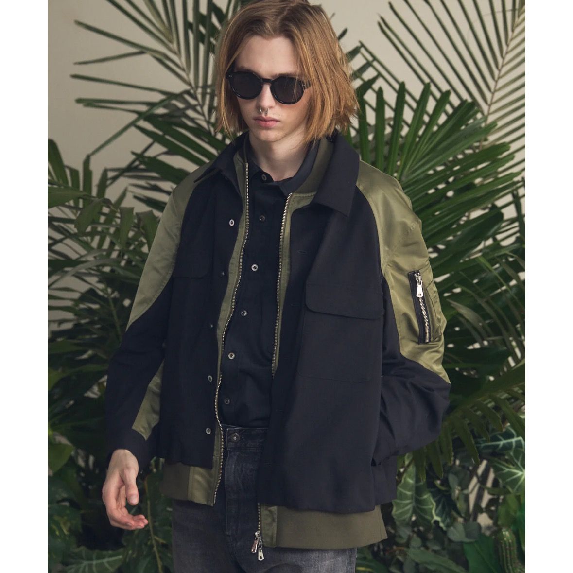 【残り一点】Layering MA-1 Docking Prime-Over Open Collar Shirt