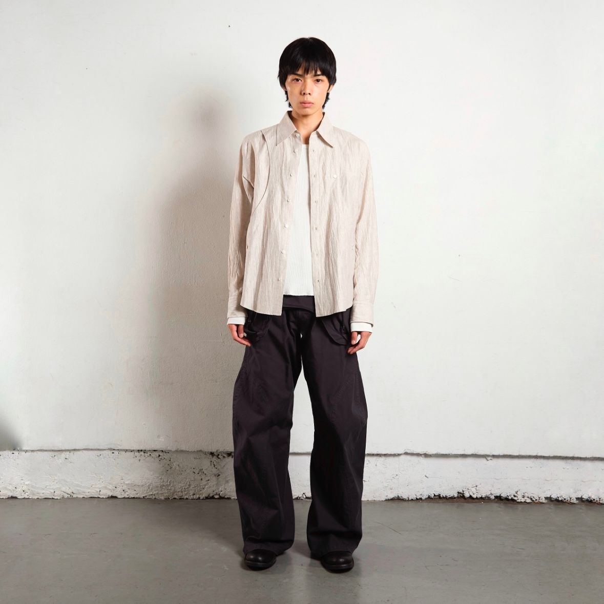 【残り一点】Plaid Panelled Utility Shirt