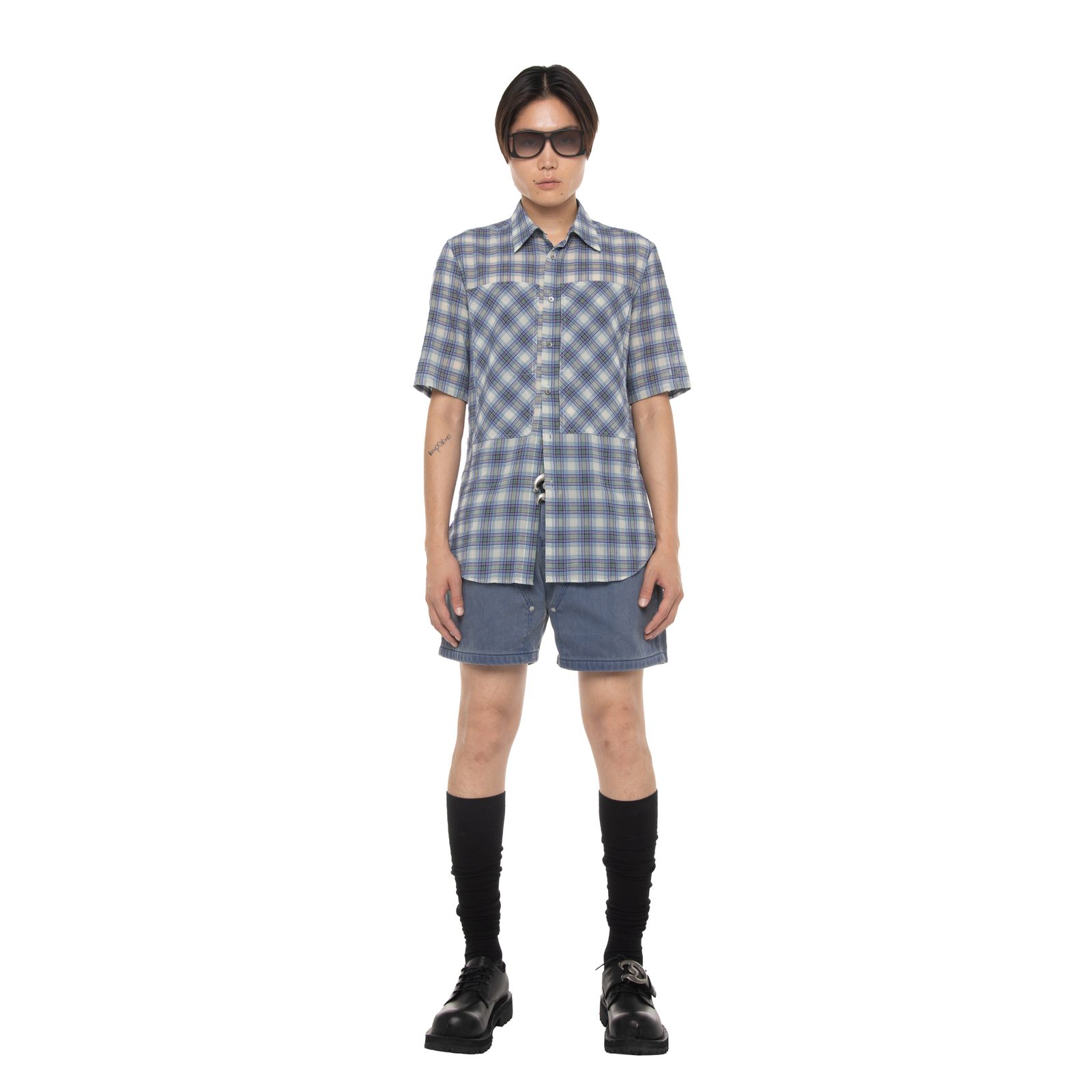 【残り一点】"Cotton Check" W-PKT Dress HS Shirt
