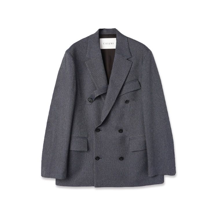 【残り一点】Faux Denim Slant Belt Tailored Jacket