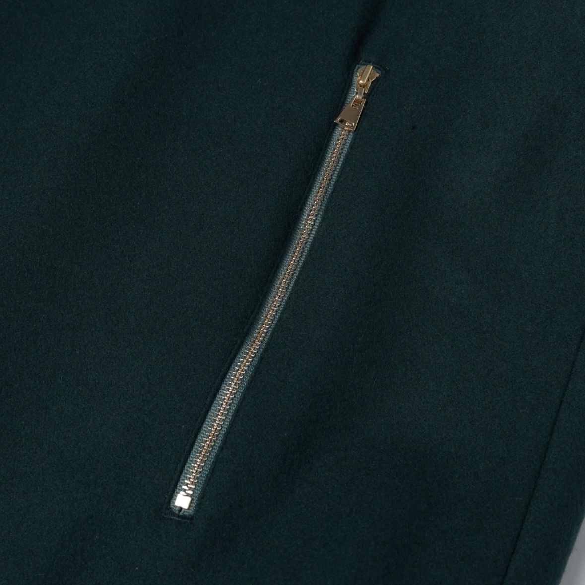 【残り一点】Lamb Wool Melton Double Collar Zip Up Jacket