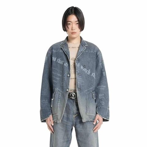 【残り一点】"TATTOO" Laser Printed Draiping Denim JKT