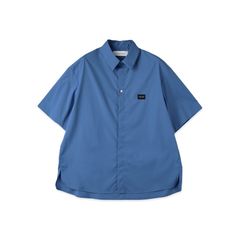 【残り一点】High Count Broadcloth Embroidery Patch Short Sleeve Shirt