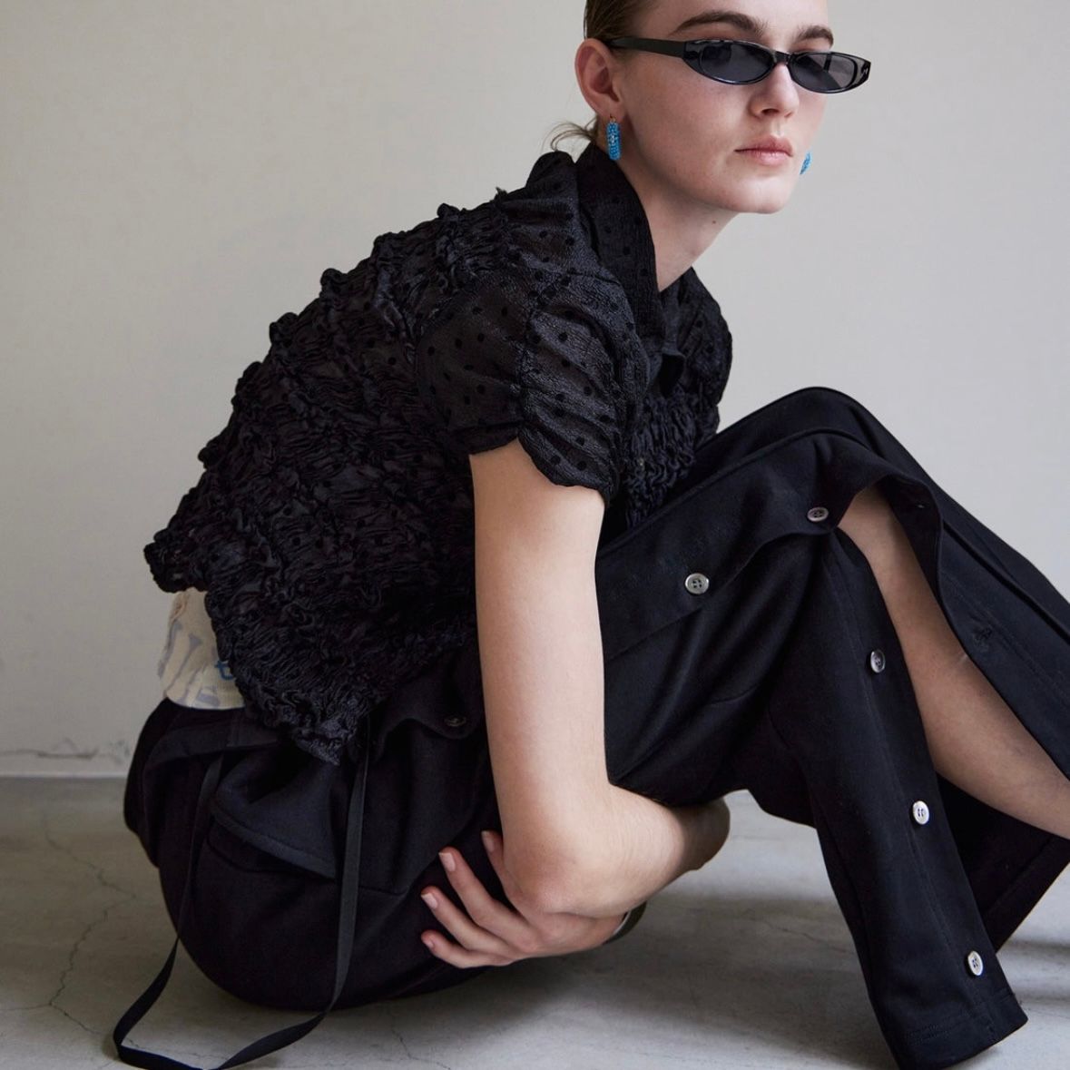 【残り一点】Button Slit Turn-Back Sweat Pants