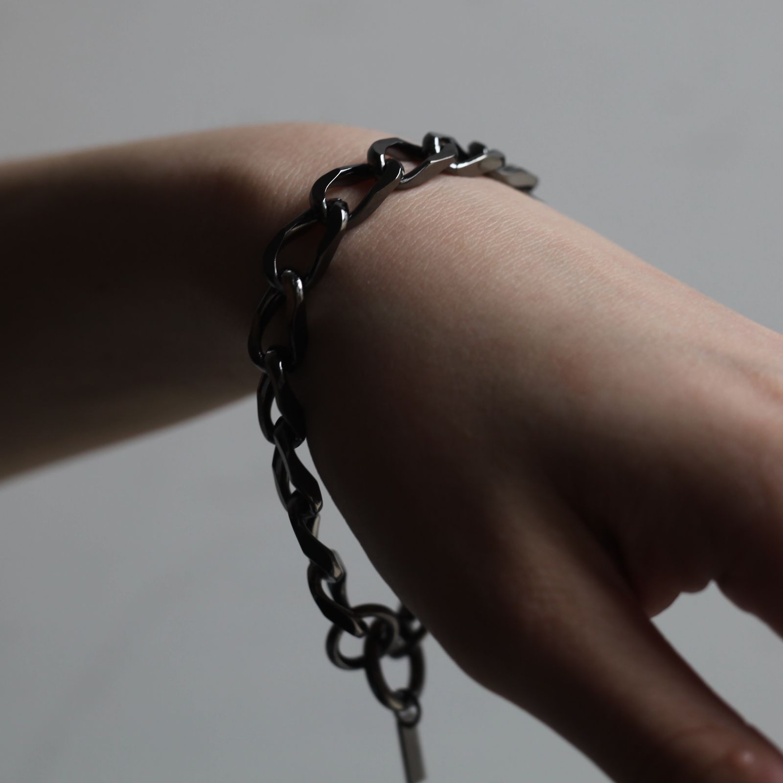 【残りわずか】Curb Chain Bracelet(BLACK)