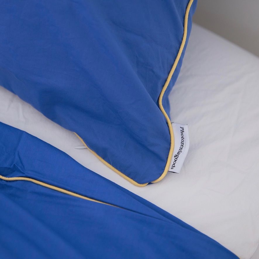 【残りわずか】Frame Pillow Cover(BLUE×YELLOW)