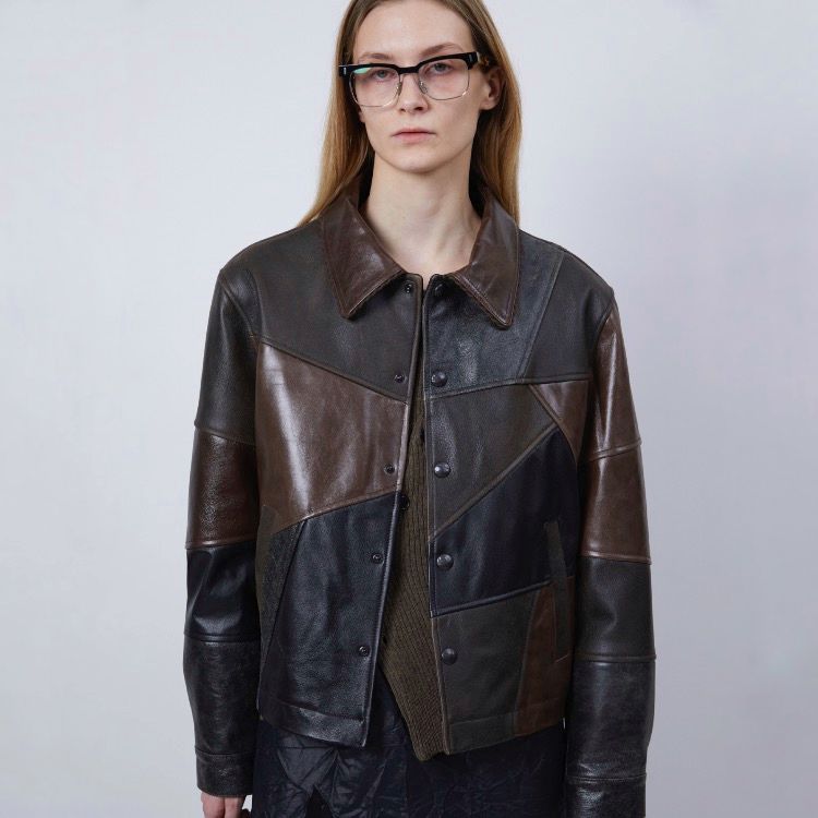 【残り一点】Unisex Patchwork Leather Jacket