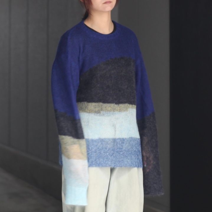 【残りわずか】Mohair Intarsia Sheer Sweater