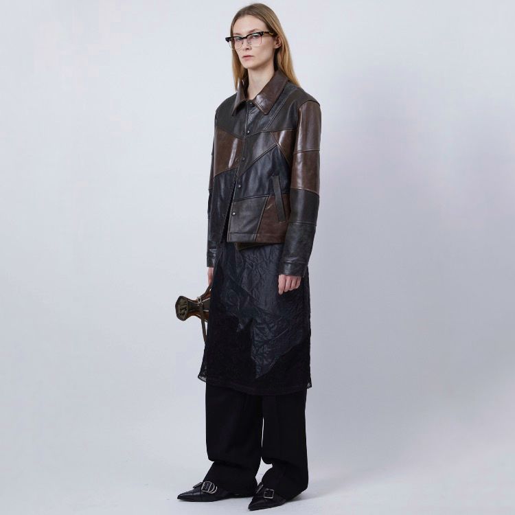 【残り一点】Unisex Patchwork Leather Jacket