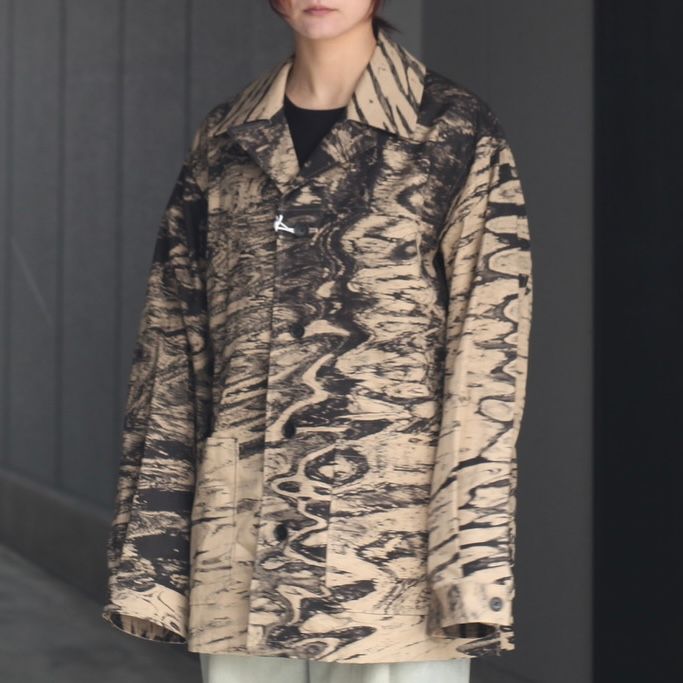 【残り一点】Photo Printed Cotton Gabardine Car Jacket