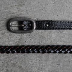 【残り一点】Dotted Oval Buckle  Lace Up Belt(SILVER)