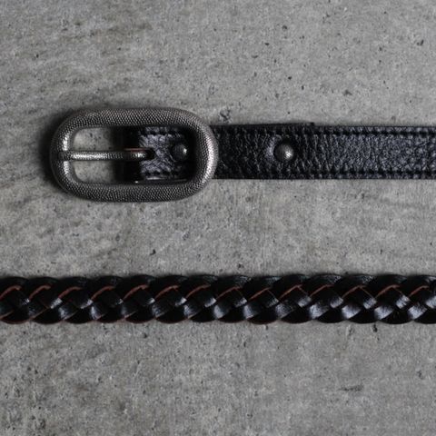 【残り一点】Dotted Oval Buckle  Lace Up Belt(SILVER)