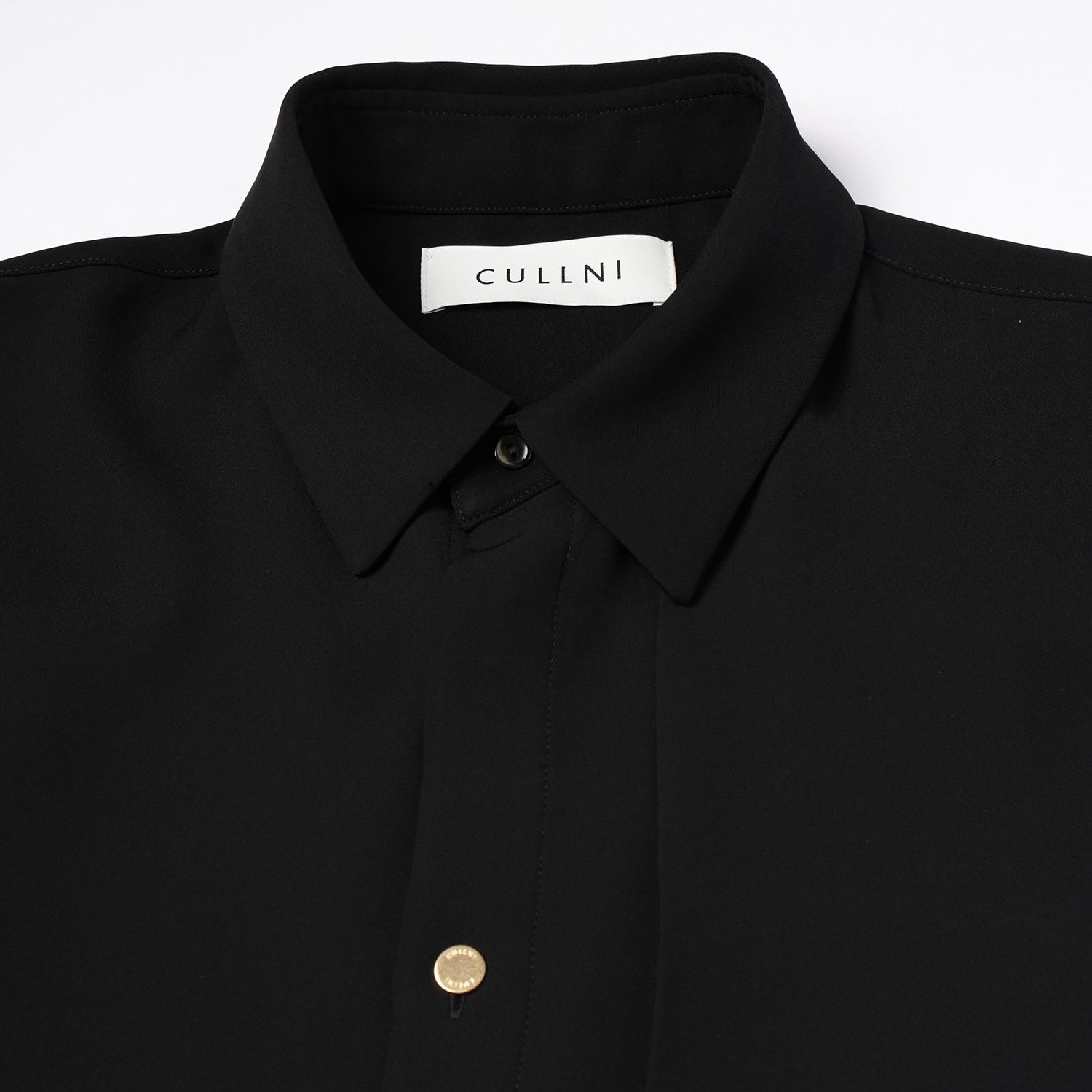 CULLNI 黒 ボタン付きシャツ　サイズ2 CULLNI 黒 ボタン付きシャツ サイズ2 CULLNI シャツ 「CULLNI