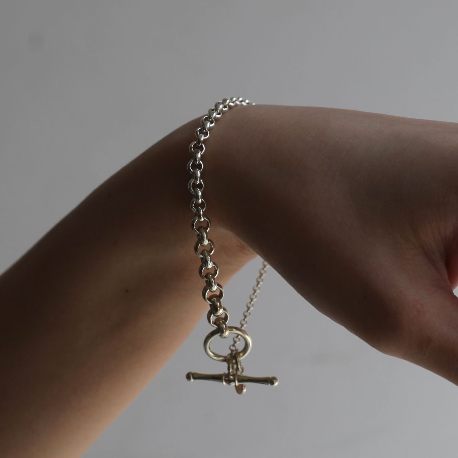 【残り一点】Gradient Rolo Chain Bracelet T-BAR