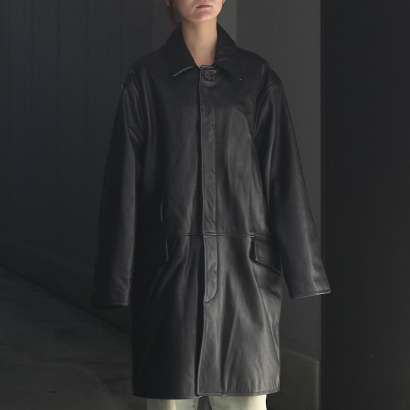 【残り一点】Leather Balmacaan Coat