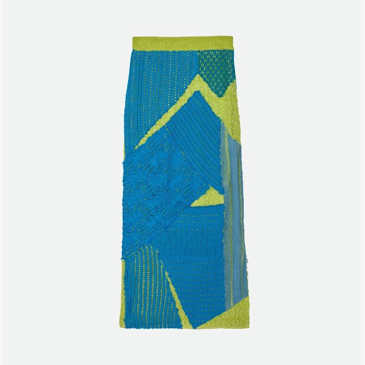 【残り一点】Patchwork I Line Knit Skirt