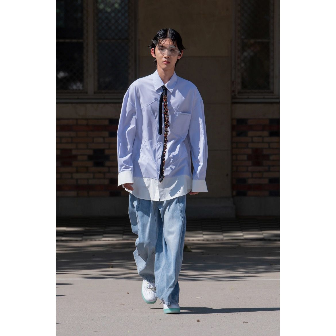 Feng Chen Wang - 【残り一点】Asymetric Wide Leg Jeans with Panel