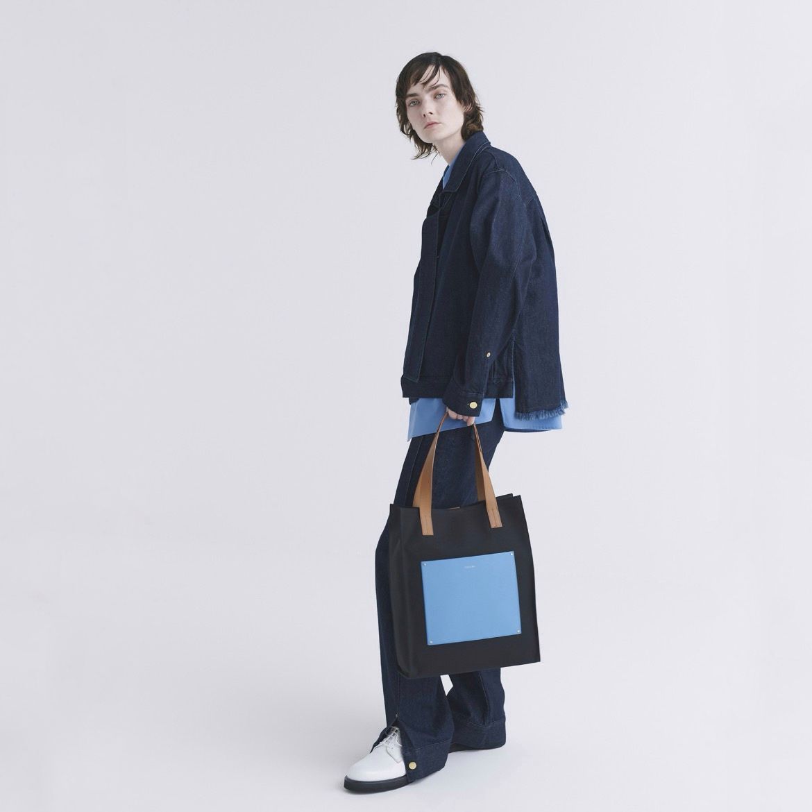 【残り一点】Leather Pocket Canvas Tote