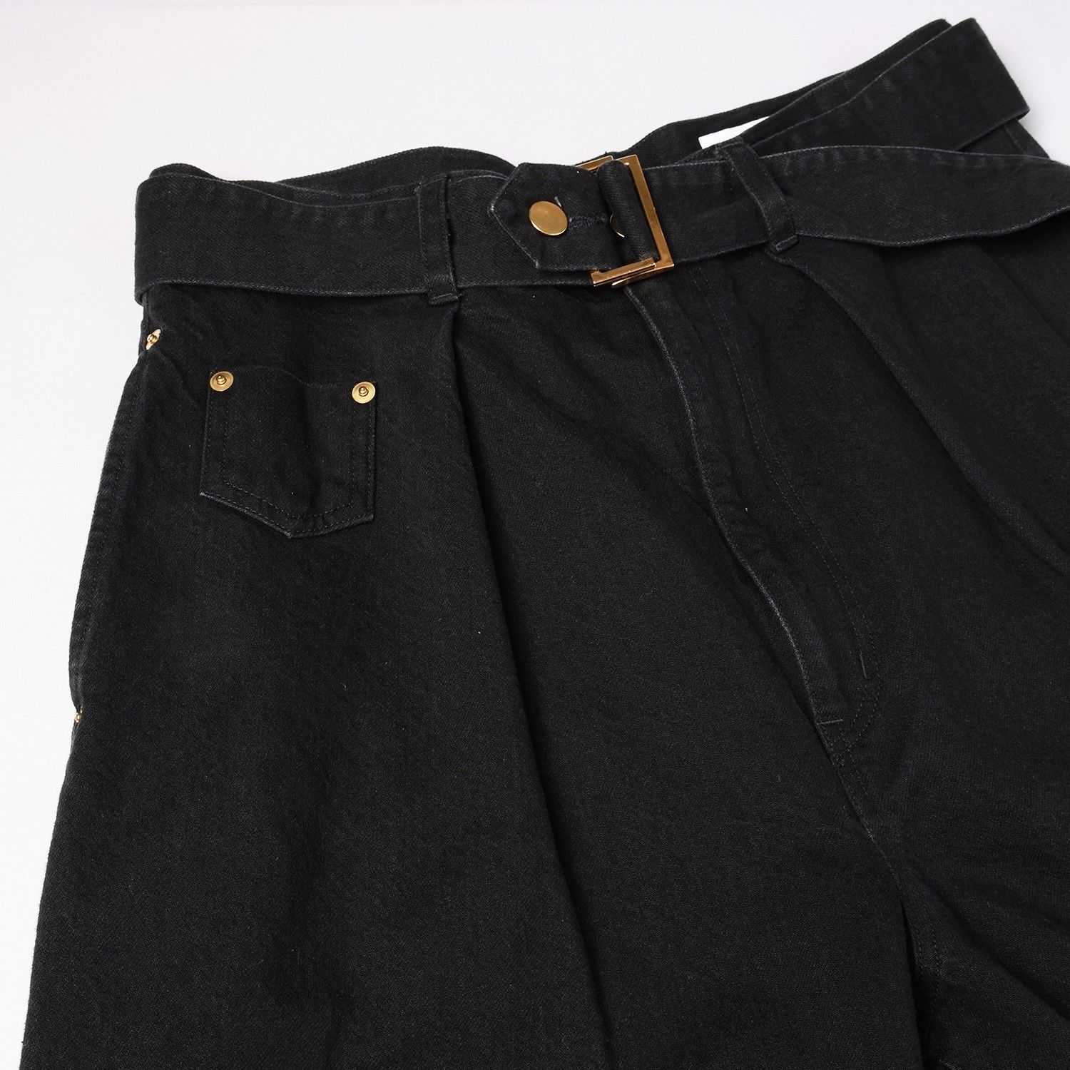 【残り一点】Barrel 1Tuck Wide Denim Pants with Long Belt