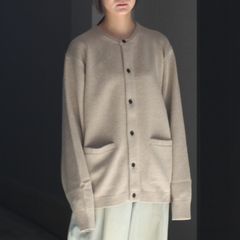 【残りわずか】Extra Fine Wool Knit Crew Neck Cardigan