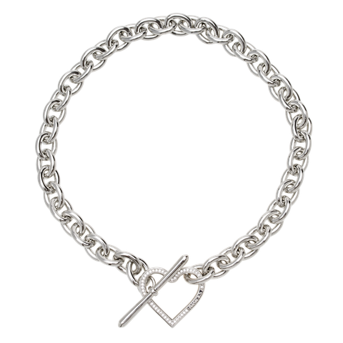 【残りわずか】Heart Link Flow Necklace(SILVER)