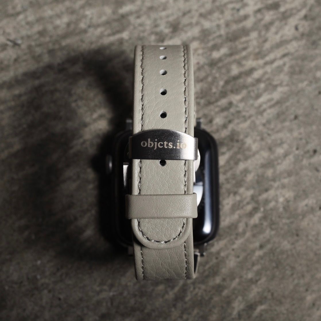 【残り一点】レザーハイブリッドバンドDバックル for Apple Watch(WHITE BEIGE)