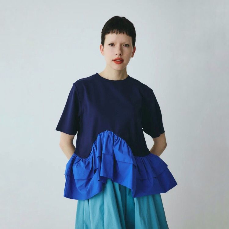 【残り一点】Frill Hem Ponte Tops