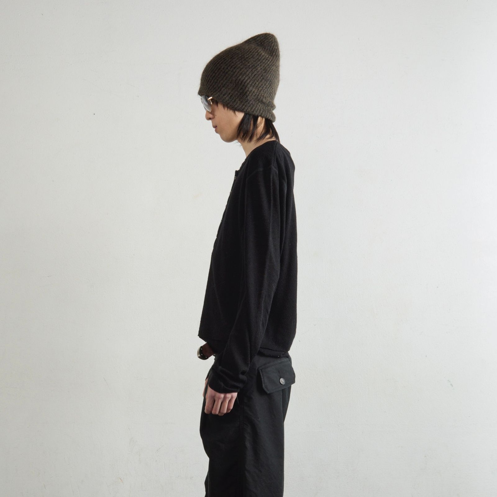 【残り一点】Double Layered Long Sleeve Henley T Shirt