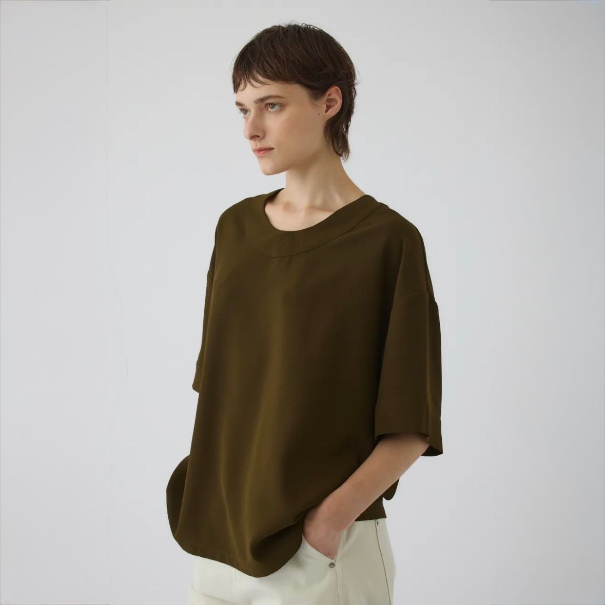 【残り一点】Georgette U-Neck Tops