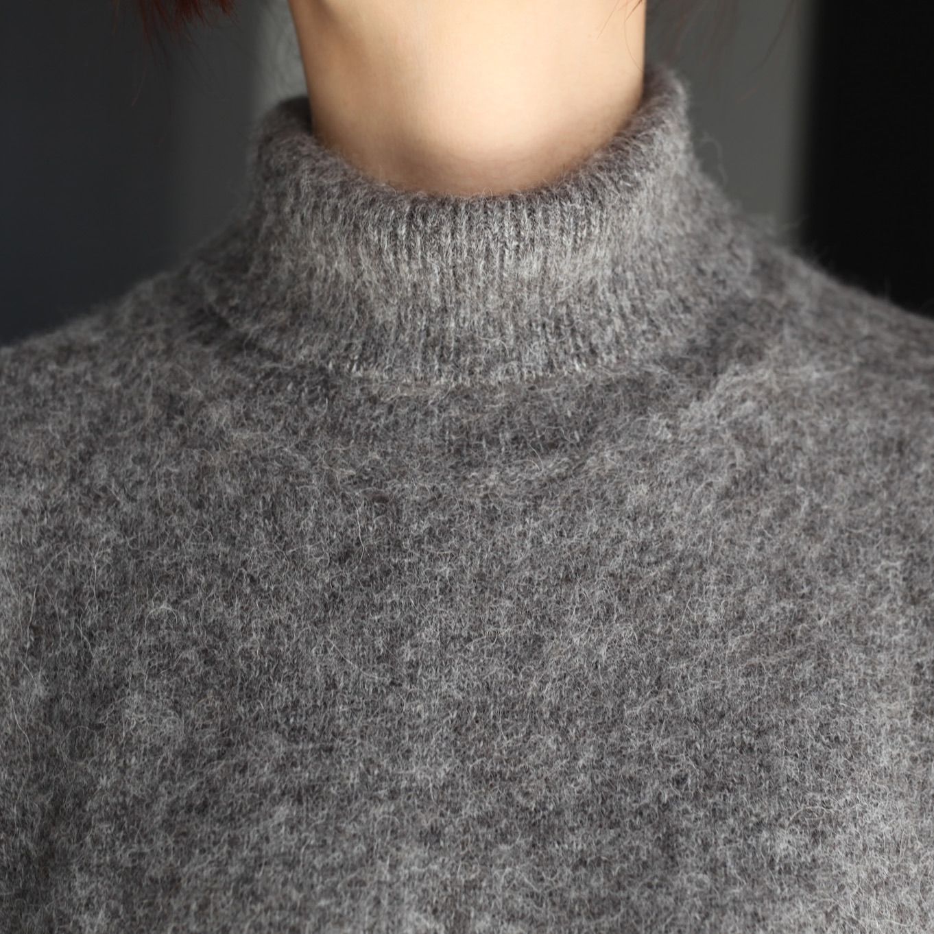 【残り一点】Wool/Alpaca Milled Knit Turtle Neck LS