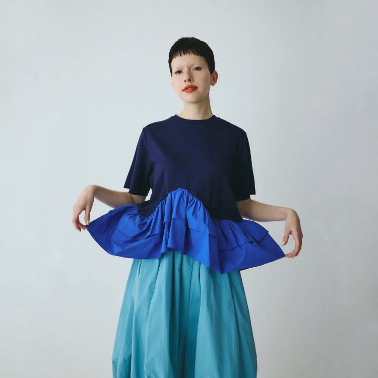 【残り一点】Frill Hem Ponte Tops