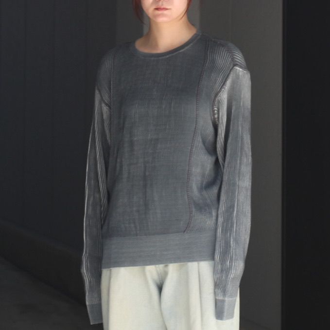 【残り一点】Charcoal Panel Knit Crewneck