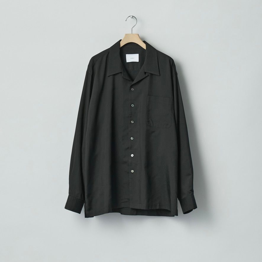 【残り一点】Silk Cupro Twill Open Collar Shirt