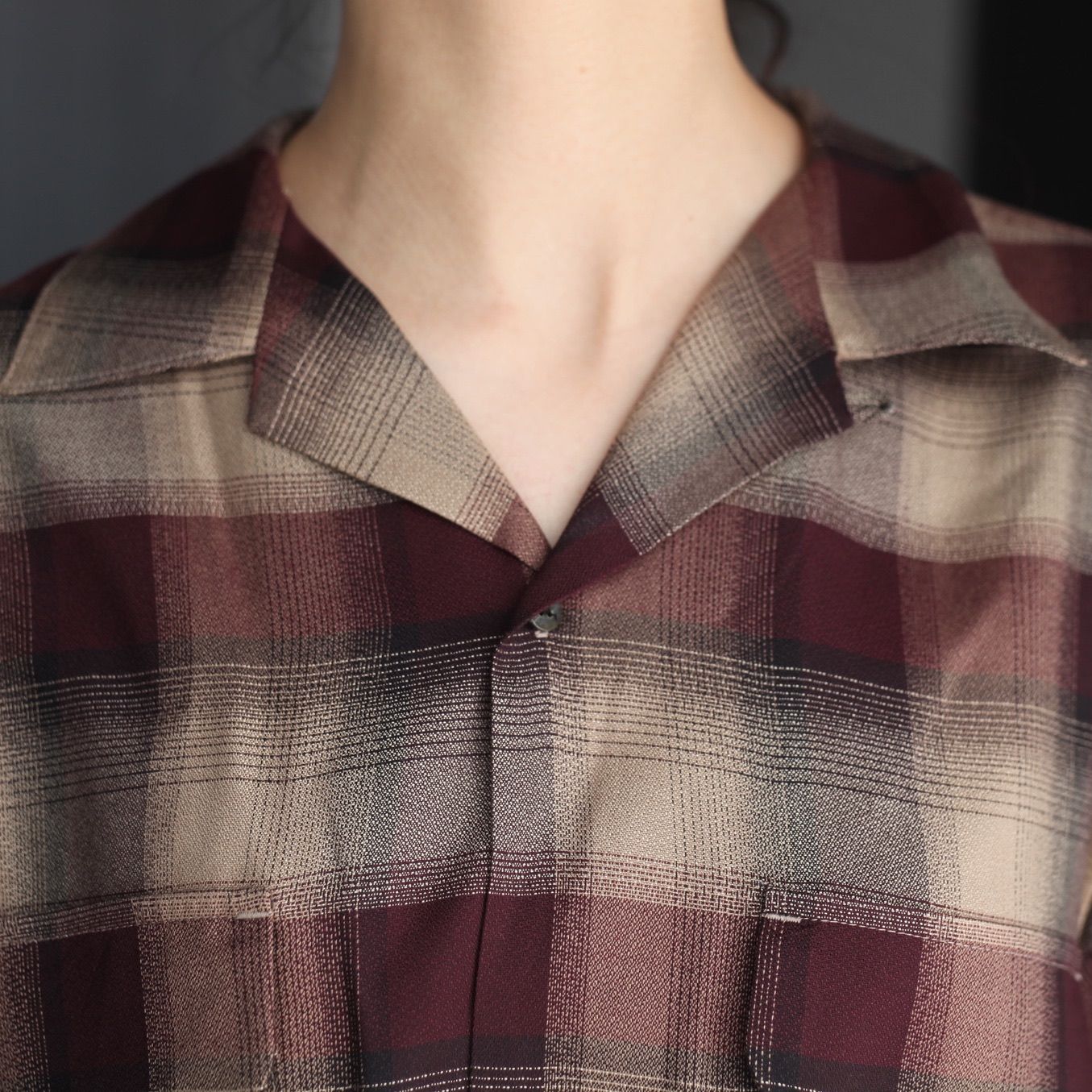 【残り一点】Plaid Open Collar Shirts