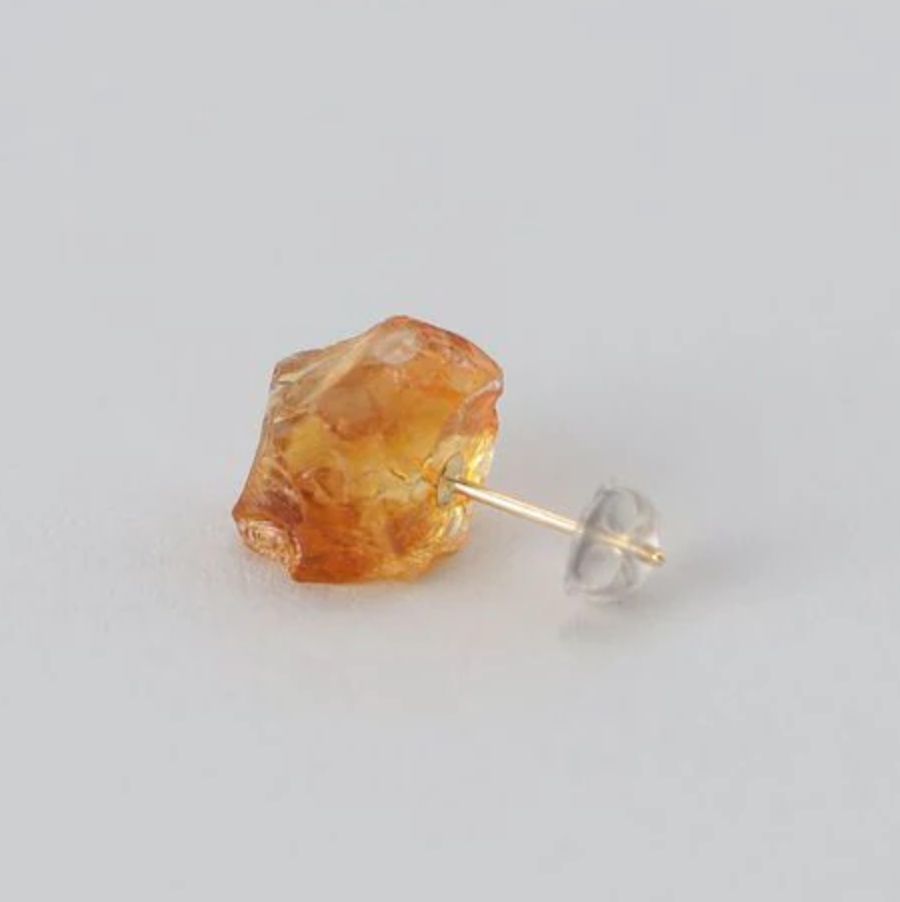 【お取り寄せ注文可能】Rough Stone Citrine Earrings(両耳用）