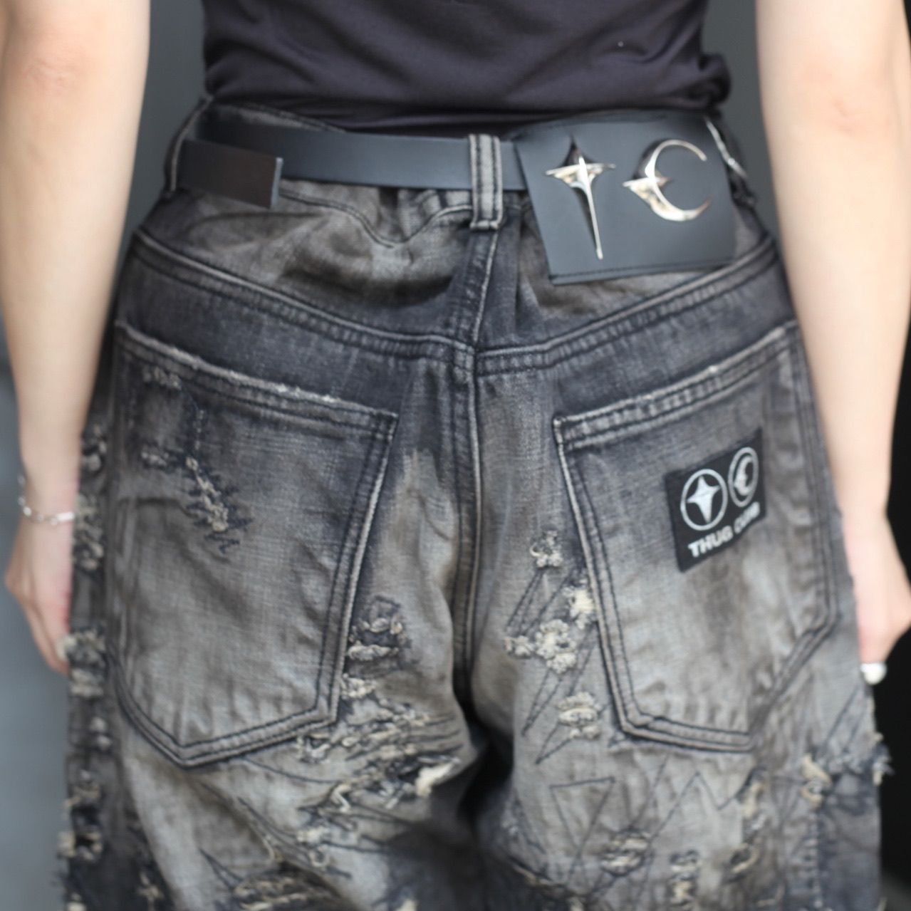 Thug Club - 【残り一点】Hard-Washed Damaged Denim Pants