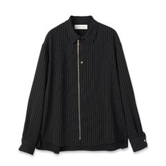 【残り一点】Stripe Double Cloth Zip Up Shirt