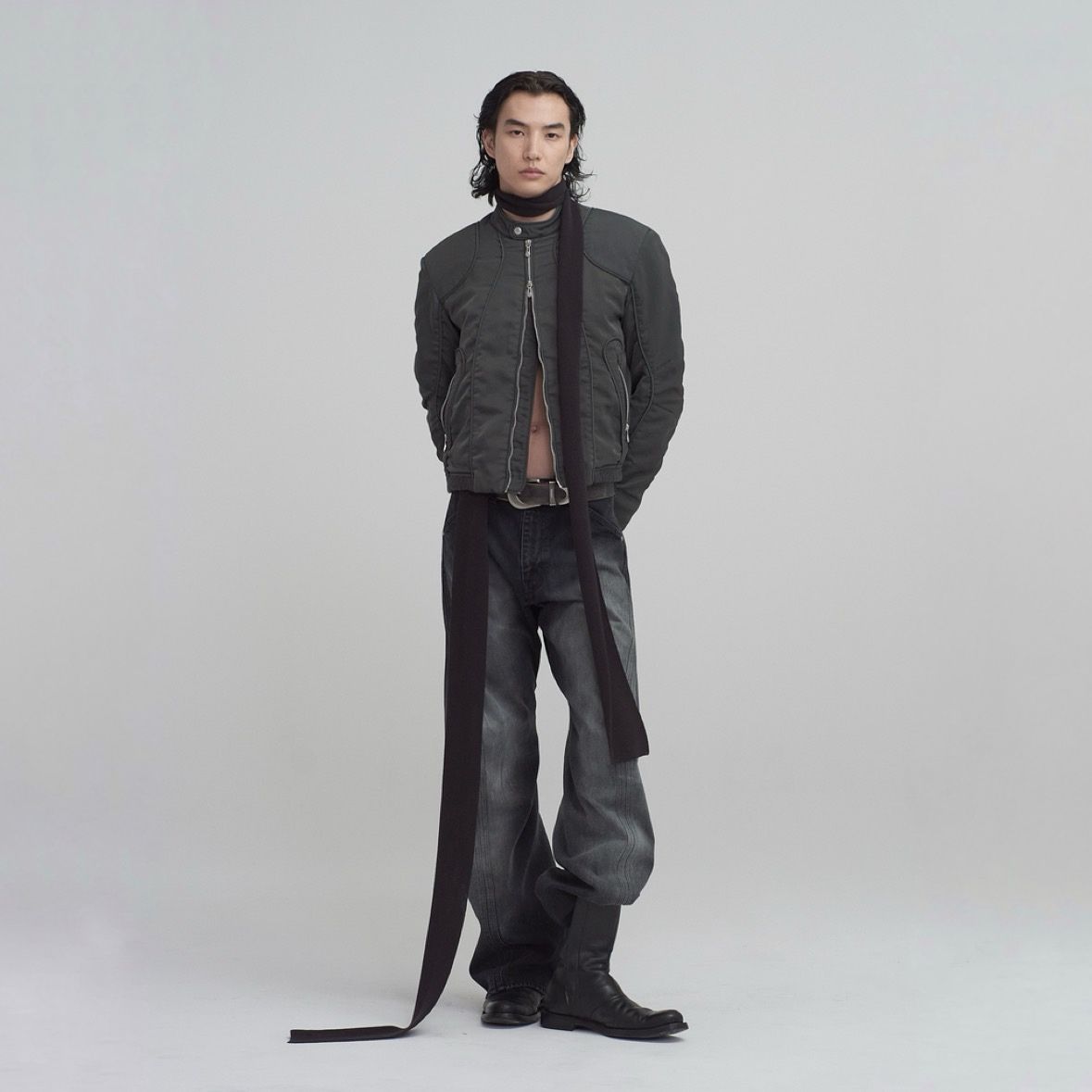 【残り一点】Panelled Padded Moto Jacket