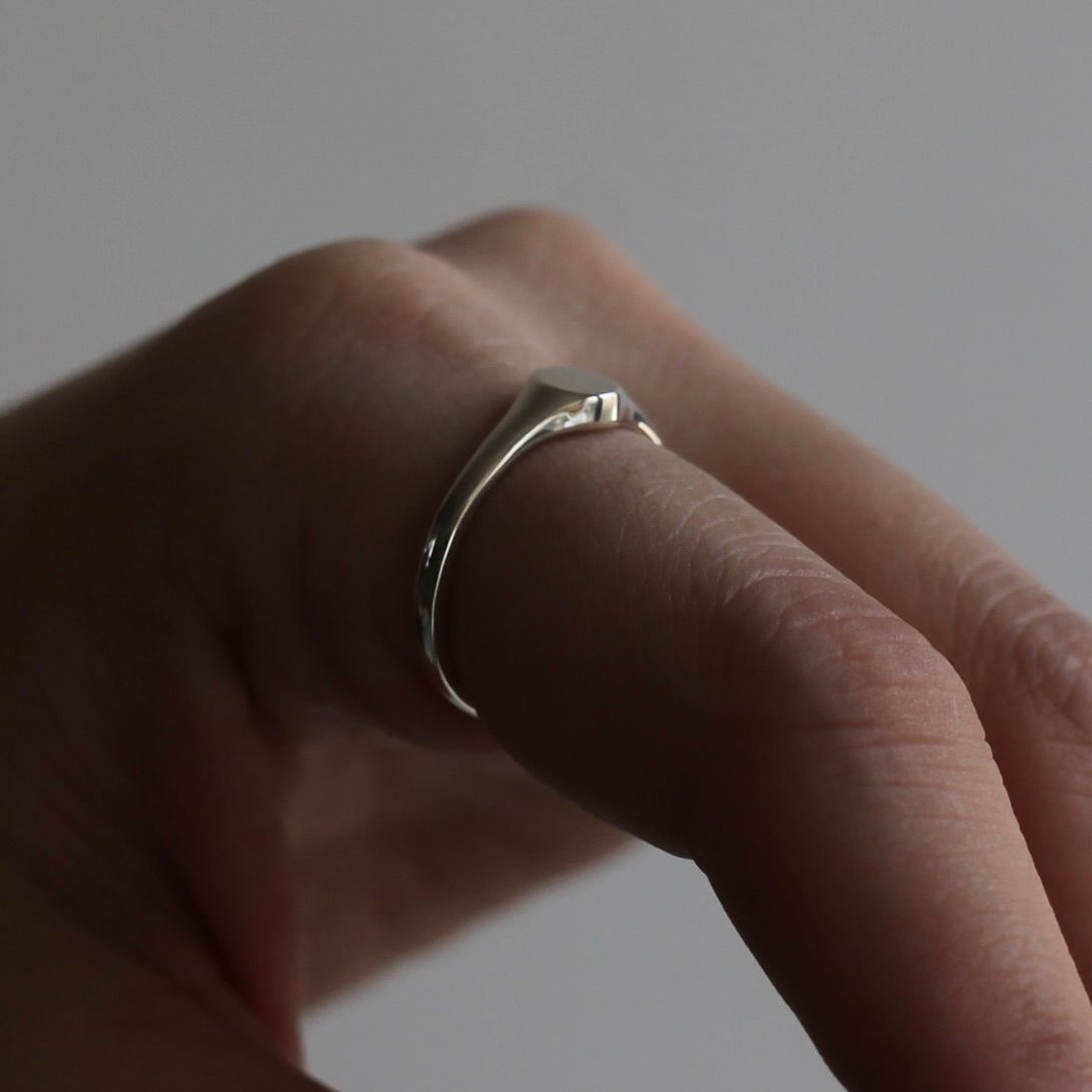 【残り一点】Oval Signet Minimal Ring M(5mm)